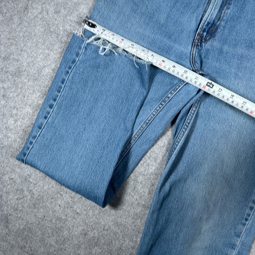 Levi's 516 Denim Jeans Mens 34x30 Blue Slim Fit Straight Leg Raw Hem - Picture 8 of 16